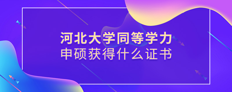 河北大學同等學力申碩獲得什么證書
